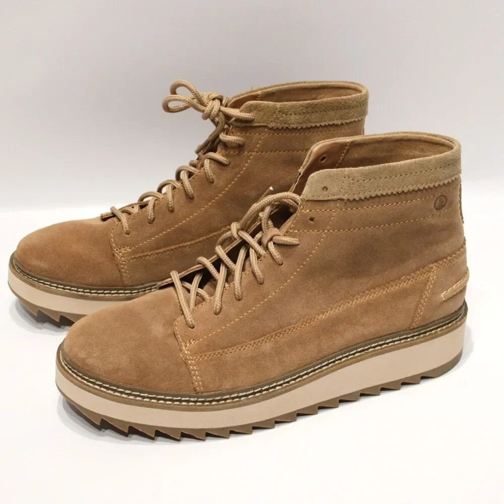 NWB Clarks Clarkhill Hi Brown Beige Suede Lace Up Chukka Boot Men Size 11.5M